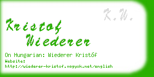 kristof wiederer business card